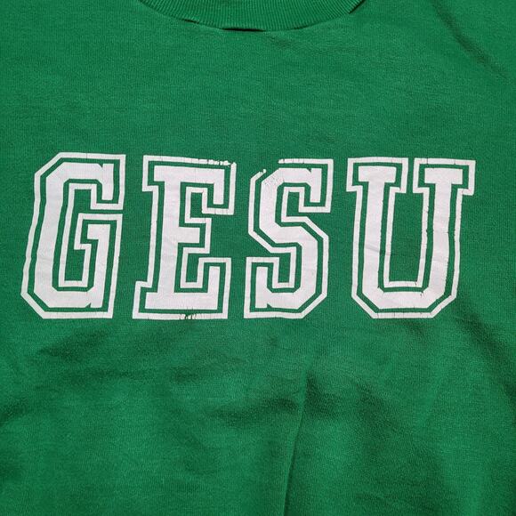 Vintage 80s Russell Athletic GESU Sweatshirt Mens Medium Womens Large - Picture 2 of 12
